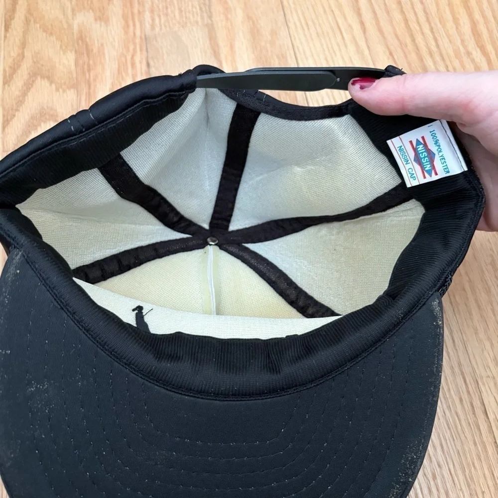 Vintage New Holland Skid Loader Puffy SnapBack Trucker Hat Black Agriculture 90s